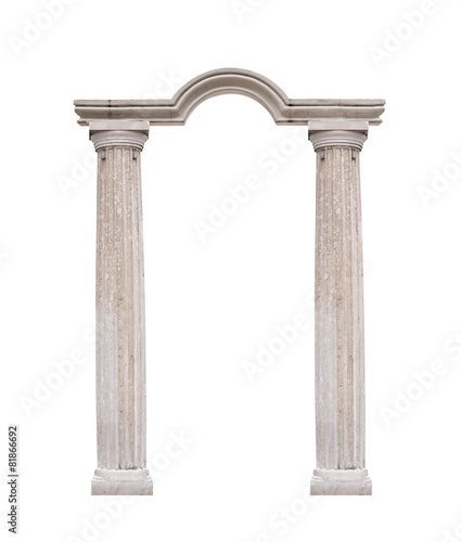 columns in classical style isolated on white background