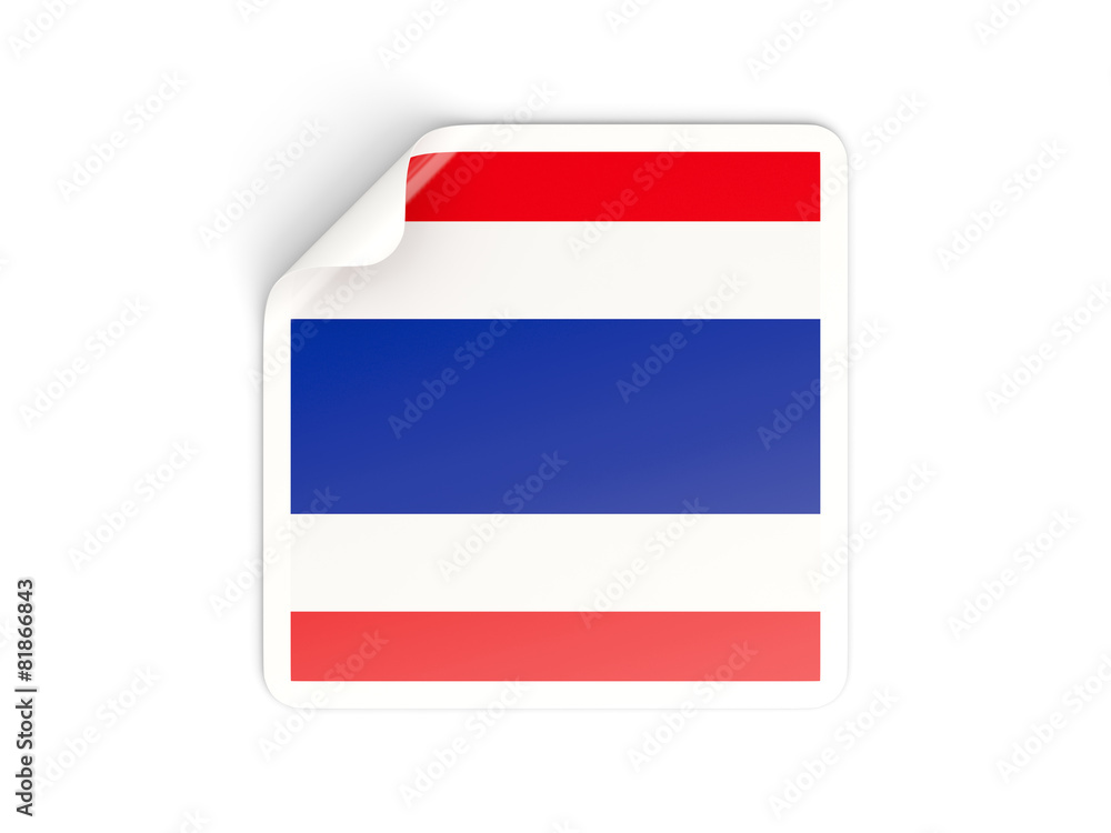 Square sticker with flag of thailand Square sticker with flag of thailand