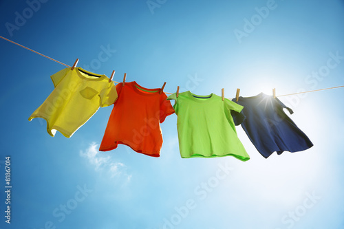 Fototapeta Clothesline and laundry