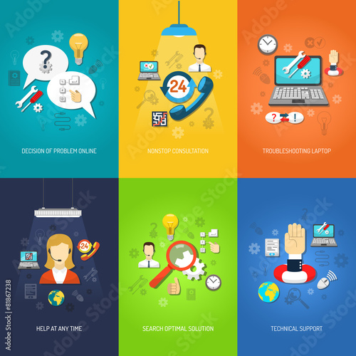 Computer support mini poster set multicolored