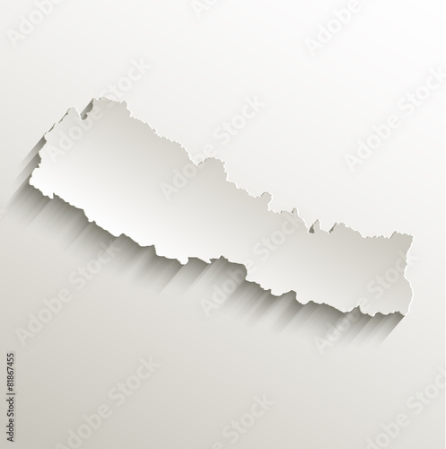 Nepal map card paper 3D natural vector