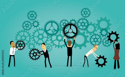 Cartoon Business Teamwork Concept