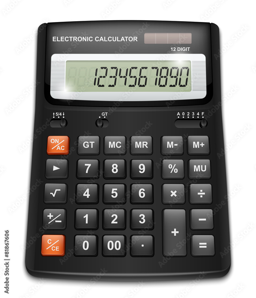 Vector calculator isolated on white background Vector calculator isolated on white background