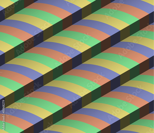3d Striped Vector Seamless Pattern