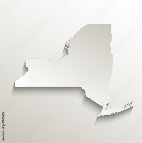 New York map card paper 3D natural vector