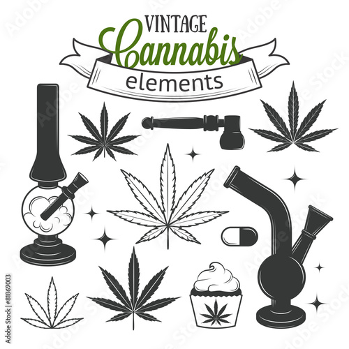 Set of medical cannabis elements