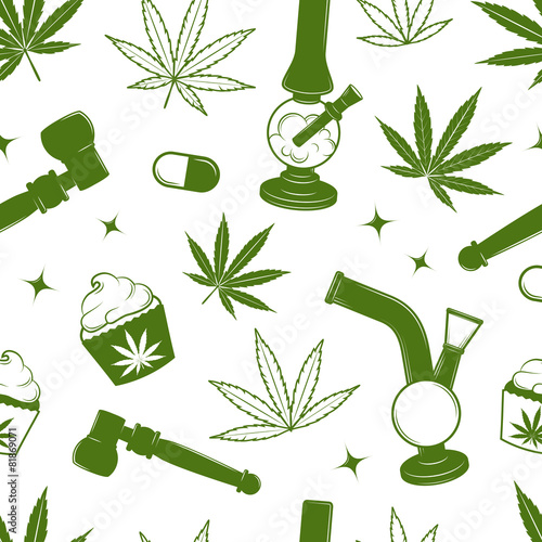 Seamless cannabis pattern
