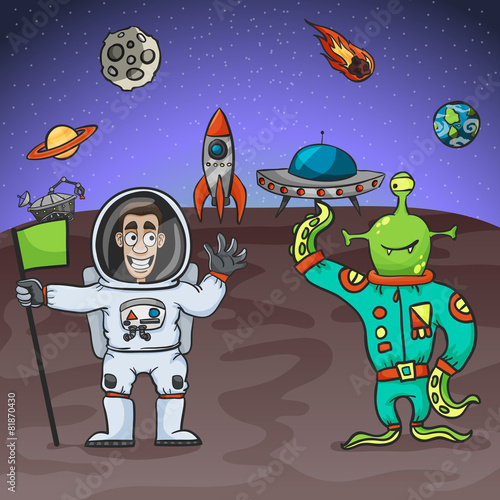 Astronaut And Alien