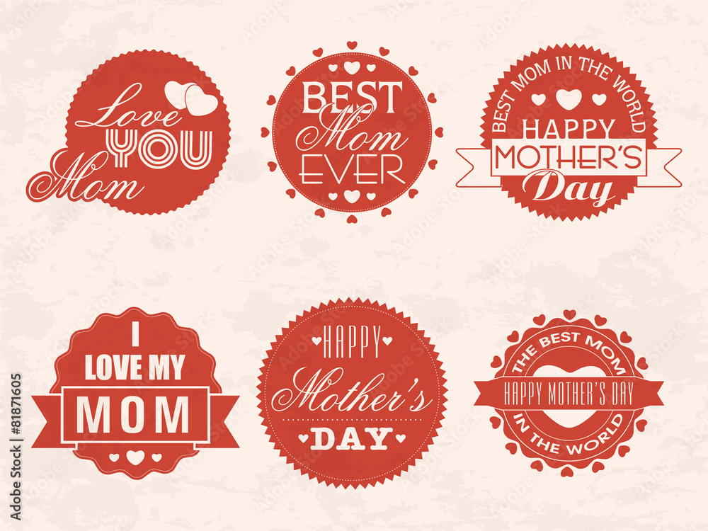 Sticker or label for Happy Mother's Day celebration.