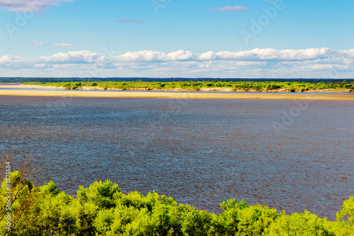 river and clouds