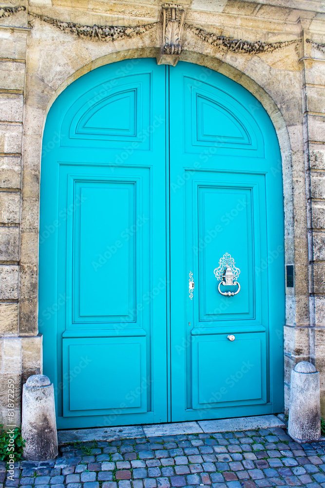Blue wooden door