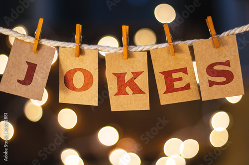 Jokes Concept Clipped Cards and Lights