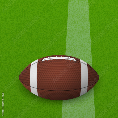 Football on a green field. Vector illustration.