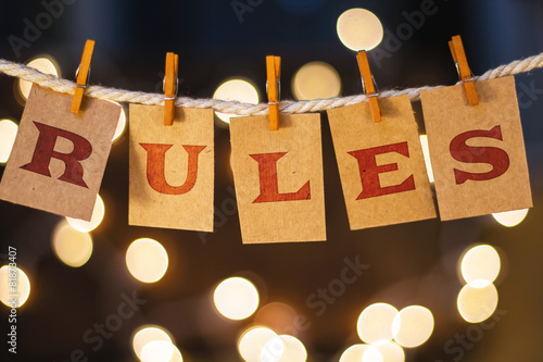Rules Concept Clipped Cards and Lights