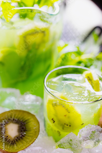 glass of fresh tropical kiwi lemonade