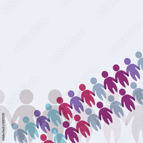 Business background template with colorful people. Vector illust