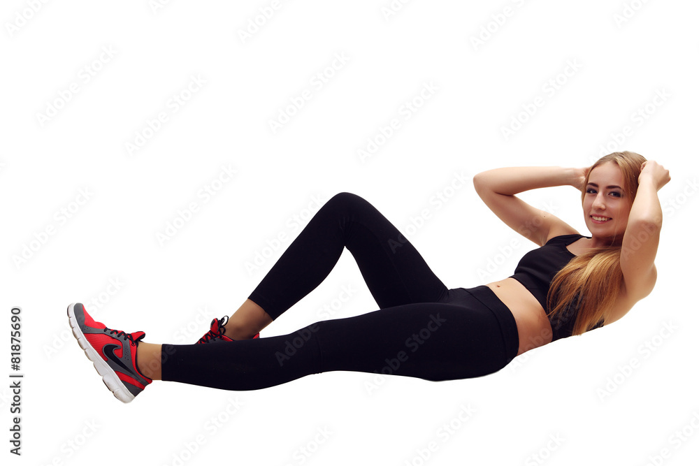 Fitness woman isolated on white Fitness woman isolated on white