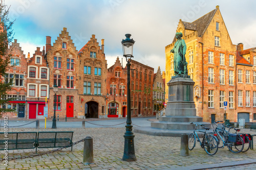 Jan Van Eyck Square in Bruges, Belgium