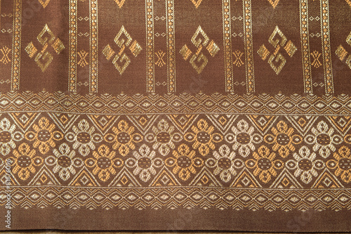 Traditional Thai fabric pattern as background