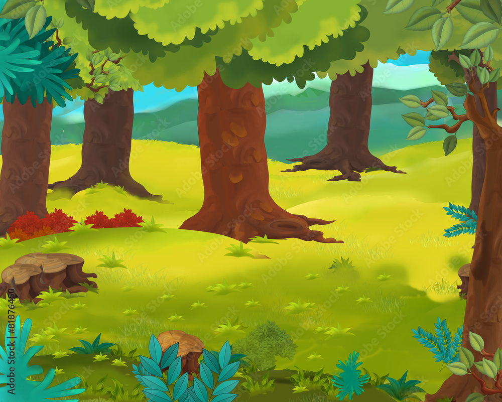 Cartoon background for different fairy tales - illustration for the ...