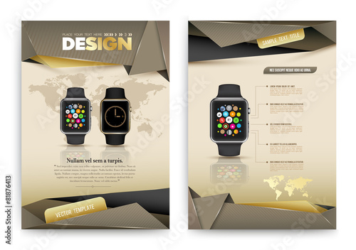 Abstract Vector Brochure Template with smart watch.