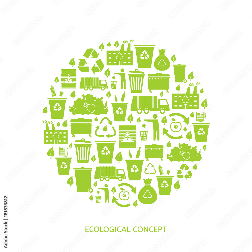 Recycling garbage icons Recycling garbage icons