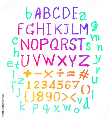 Vector alphabet. Hand drawn letters.