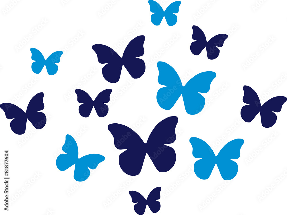 Set of blue Butterflies Set of blue Butterflies
