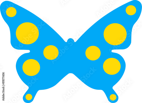 Comic butterfly with yellow circles
