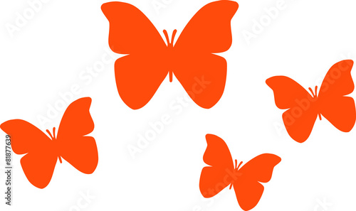 Four orange Butterfly
