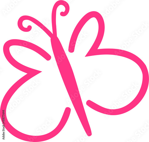 Drawn pink Butterfly