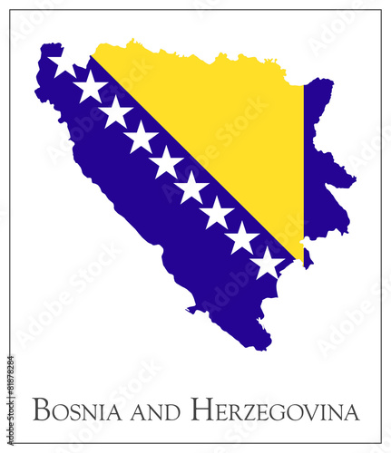 Bosnia and Herzegovina flag map #81878284