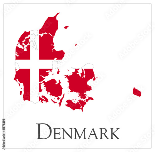 Denmark flag map