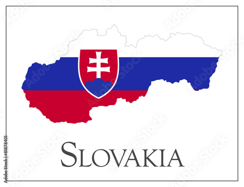 Wallpaper Mural Slovakia flag map