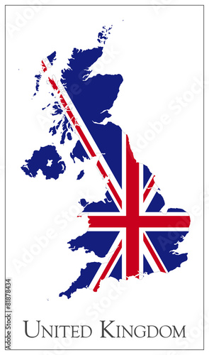 United Kingdom flag map #81878434
