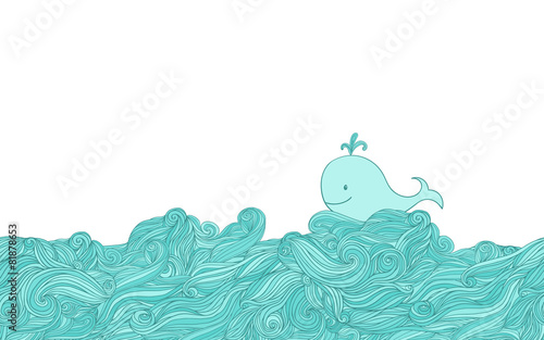 Blue whale in water