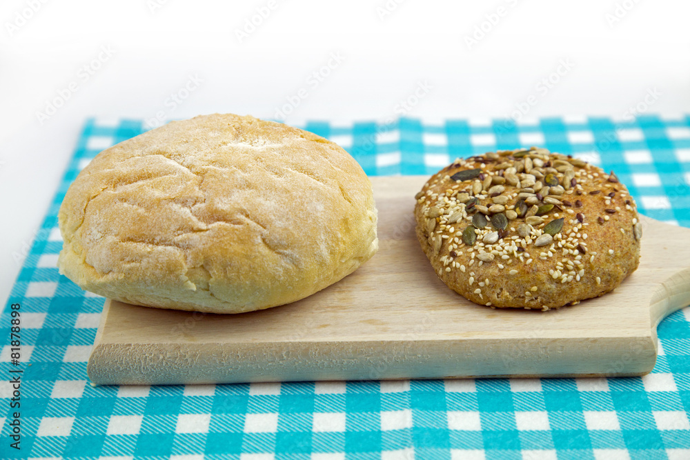 White bread and multigrain bread White bread and multigrain bread