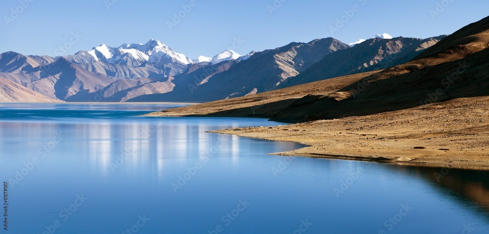 Tso Moriri Lake with Great Himalayan Range, Rupshu valley