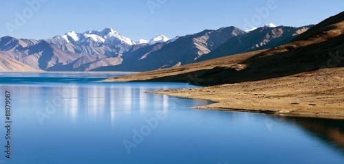 Tso Moriri Lake with Great Himalayan Range, Rupshu valley photo
