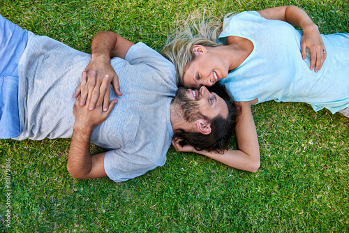 grass laying couple