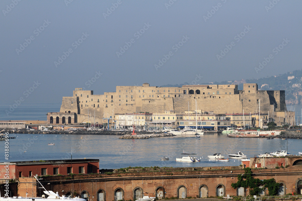 Ancient fortress on Mediterranean Sea. Naples, Italy