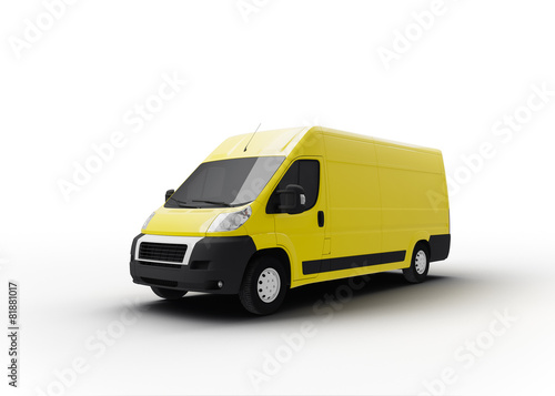 Lieferwagen oder Van, isoliert gelb
