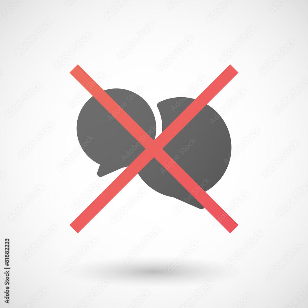 Not allowed icon with a comic balloon