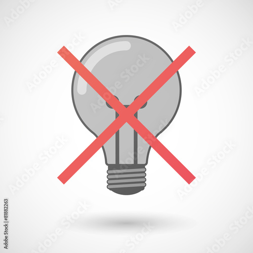 Not allowed icon with a light bulb