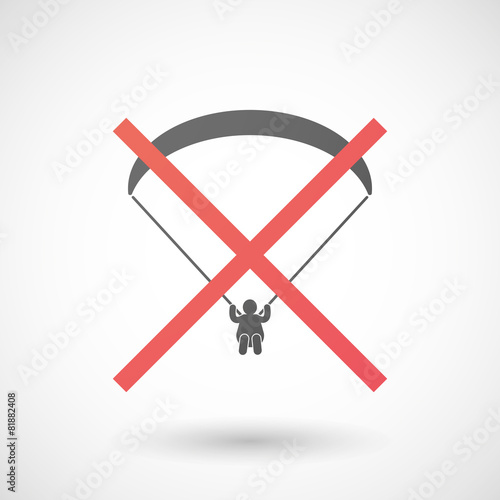 Not allowed icon with a paraglider