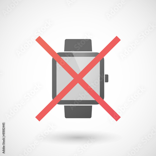 Not allowed icon with a smart watch