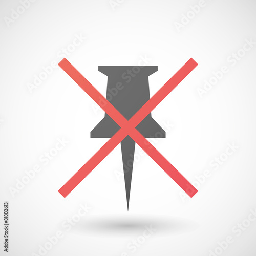 Not allowed icon with a push pin