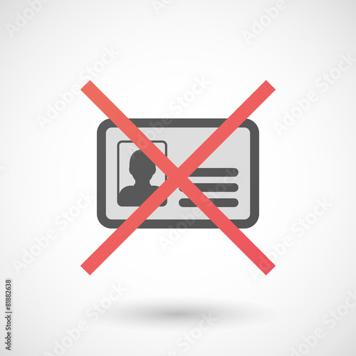 Not allowed icon with an id card