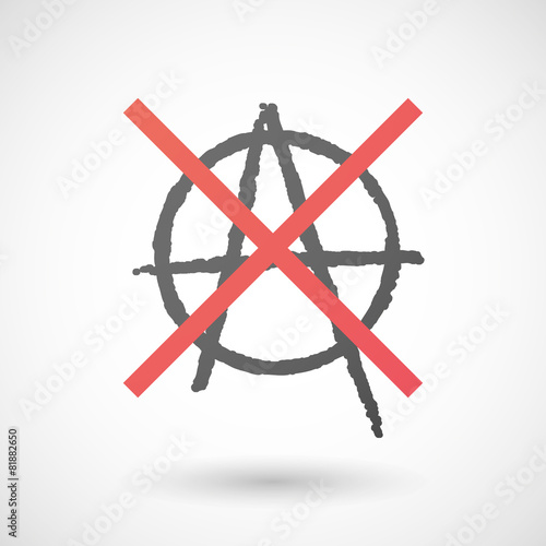 Not allowed icon with an anarchy sign