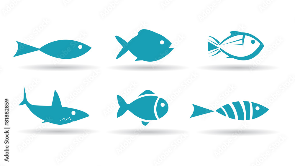 Fototapeta premium Fish Icons